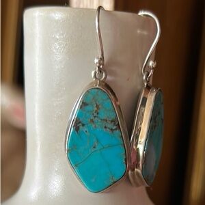 Turquoise Silver Drop Earrings